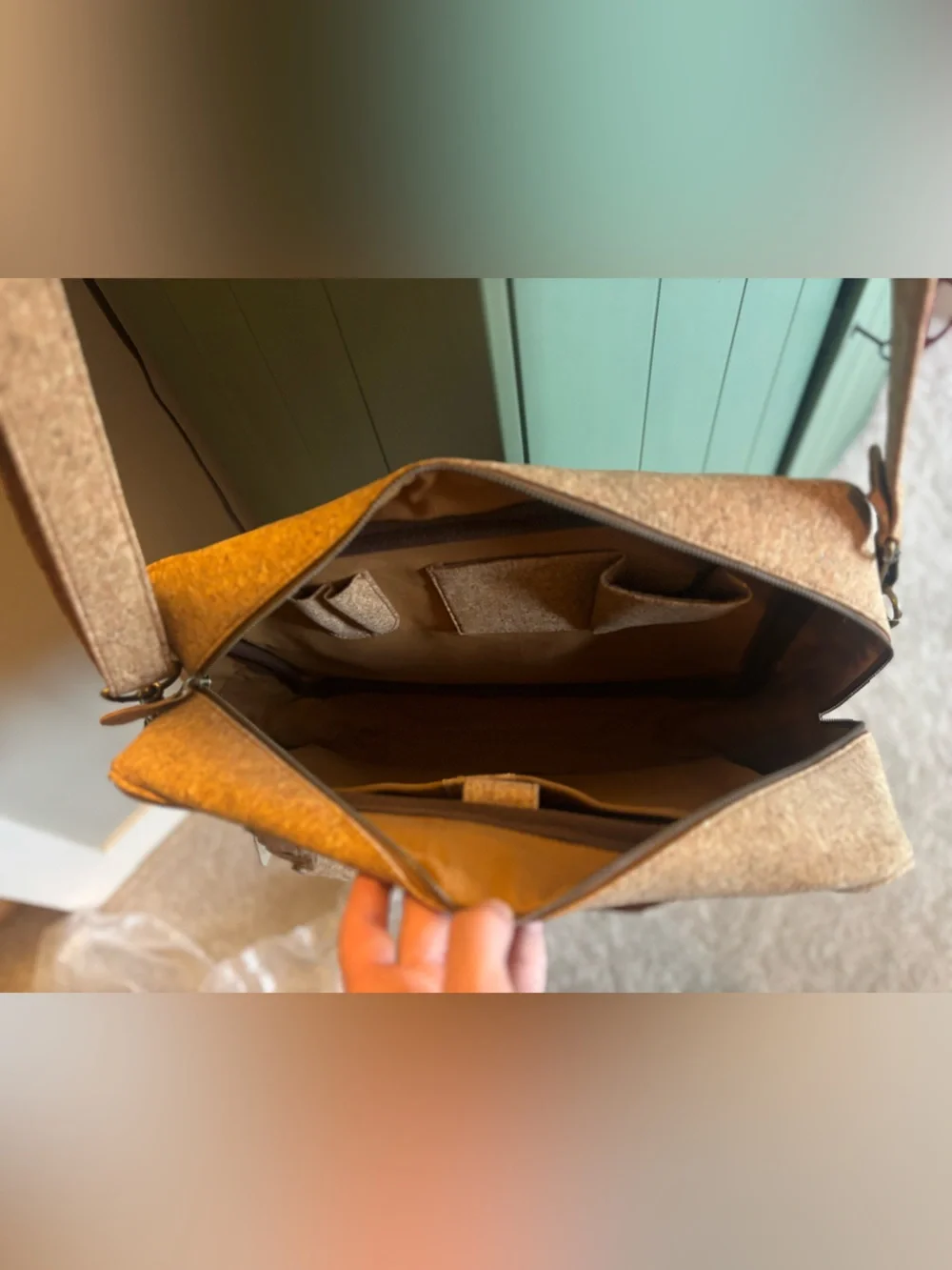 Mahi Leather “Compact Laptop Satchel” Cork/Vegan edition - NWT